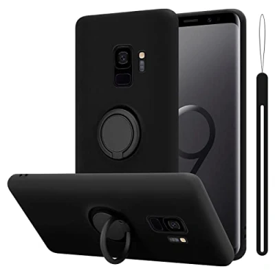 Afbeelding van Cadorabo Hoesje geschikt voor Samsung Galaxy S9 in LIQUID ZWART Beschermhoes van flexibel TPU silicone Case Cover met ring