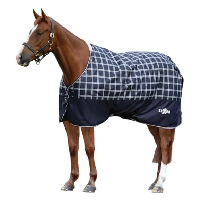 Afbeelding van Weatherbeeta Deken Saxon Defiant 600D Standard Neck Medium Navy Plaid 140/190