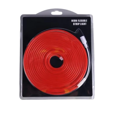 Afbeelding van Jandei Flexibele neonlichtstrip, 12 V, 5 m, 6 x mm, 120 leds/meter. Snijd elke 2,5 cm. Binnen en buitendecoratie, Perfect voor thuis, bedrijven... (Rood)
