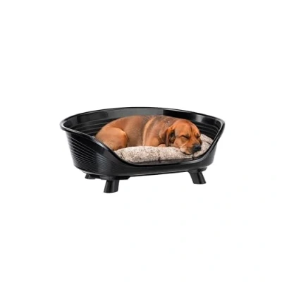 Afbeelding van Ferplast Verhoogd bed voor honden en katten met katoenen kussen, kunststof middelgrote honden, wasbaar hondenbed hondenbed, ademend antislip bed, THRONE 70,5 x 52 cm