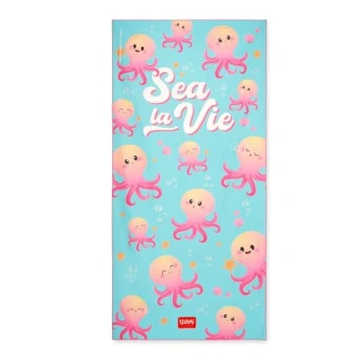 Afbeelding van Legami Lichte microvezel, compact, zandbestendig, sneldrogend, extreem absorberend, ruimtebesparende handdoek, 85 x 180 cm, octopus