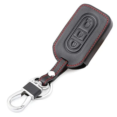 Afbeelding van Happyit Sleutelhoes van leer voor Nissan Juke Micra Qashqai X Trail Navara 3 toetsen