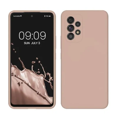 Afbeelding van kwmobile telefoonhoesje geschikt voor Samsung Galaxy A53 5G Hoesje met siliconen coating Smartphone case in oudroze