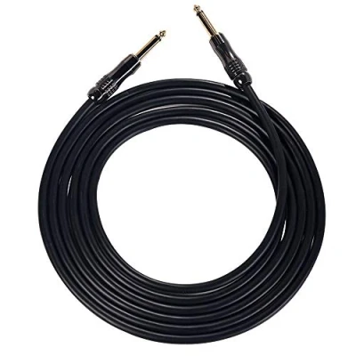 Afbeelding van Rayzm Gitaarkabel Professionele 3 meter gitaar/baskabel, ¼ &quot;mannelijk rechts naar verguld (Jacks Koperverbinding/vergulde contacten)
