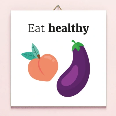 Afbeelding van Tegeltje Eat Healthy