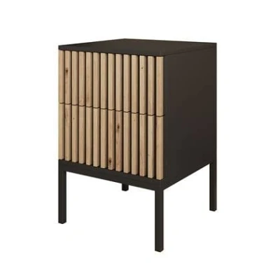 Afbeelding van Meubella Nachtkastje Marbella Zwart 40 cm