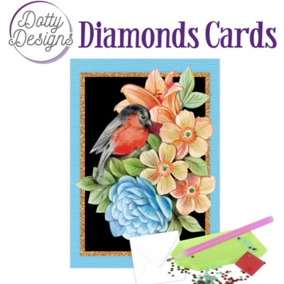 Afbeelding van Dotty Designs Diamond Cards Red Bird