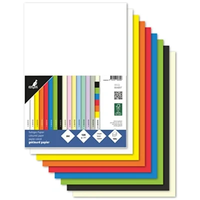 Image de kangaro Lot de 100 feuilles Papier à lettre Mélange couleurs Format A4 120 g/m² FSC mix DIY K 0043F415 g