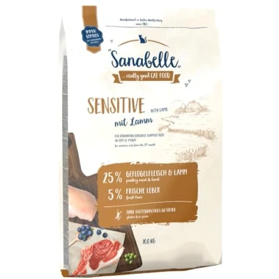 Afbeelding van Sanabelle Sensitive met lam, droogvoer voor voedergevoelige katten, 6 x 400 g