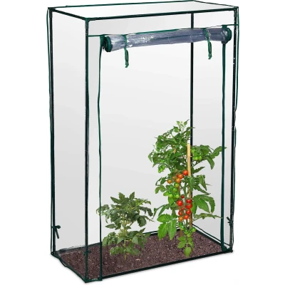 Afbeelding van tomatenkas 150 x 100 50 cm tuin &amp; balkon foliekas staal PVC folie doorzichtig