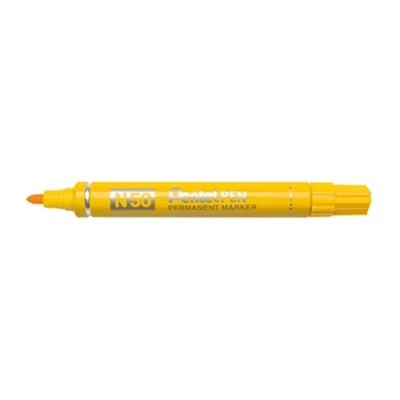 Afbeelding van Pentel, Marker, Permanent merk N50, geel, ronde punt (Geel, 2 mm, 1 x)
