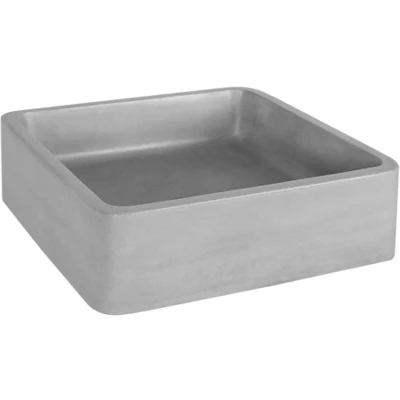 Afbeelding van Differnz Marba Waskom Wastafel Beton Lichtgrijs Vierkant 40 x 12 cm