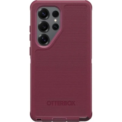 Image de OtterBox Defender Series Coque de protection pour téléphone portable robuste coins renforcés silicone, mousse viscoélastique, plastique baie baies cerises (rose) Samsung Galaxy S25 Ultra