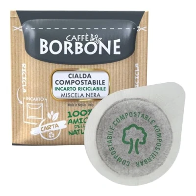 Afbeelding van Caffè Borbone Nera Koffiepads ESE 44mm (Cialde) 50 Stuks Composteerbaar / 100% biologisch afbreekbaar