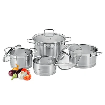 Afbeelding van ProfiCook KTS 1224 4 delige RVS pannenset met maataanduiding
