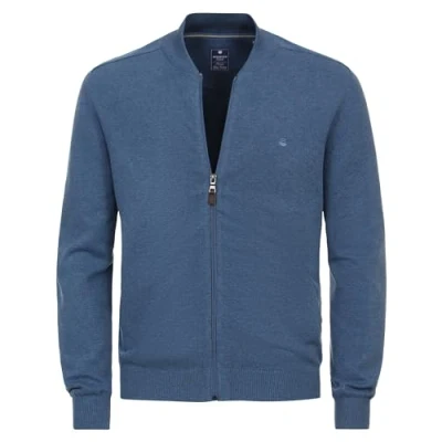 Afbeelding van Redmond heren vest katoen opstaande kraag blauw (middeldik)