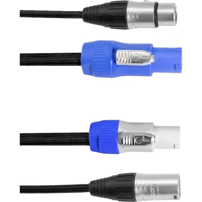 Afbeelding van Eurolite Power Hybrid DMX Verbindingskabel [1x XLR bus 5 polig 1x polig] m
