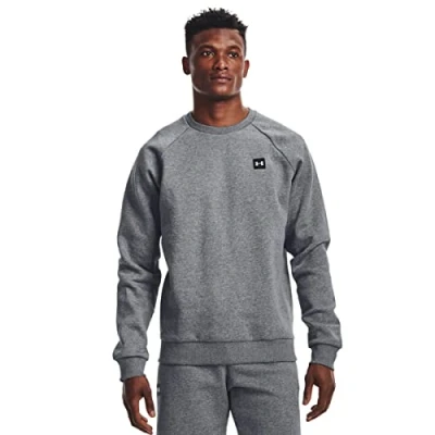 Afbeelding van Under Armour Rival CREW Sweater, Heren, Maat: Medium, Pitch gray light heather