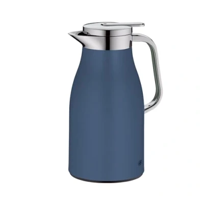 Afbeelding van alfi SKYLINE Roestvrijstalen thermoskan met hygiënisch gehard glazen inzetstuk, schroefsluiting comfortabele drukknop, ergonomische handgreep, ideaal als koffiezetapparaat, theepot, BPA vrij