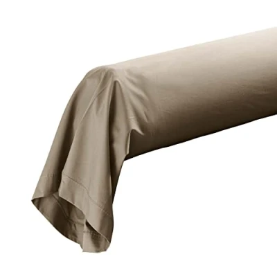 Afbeelding van douceur d&#039;intérieur, Kussensloop voor nekrol, 85 x 185 cm, perkaline, zand, perkal van katoen