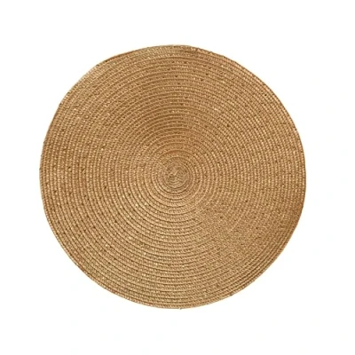 Afbeelding van Decoris 1x stuks ronde placemats goud 38 cm van kunststof Tafeldecoratie/kerstversiering onderleggers