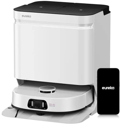 Afbeelding van EUREKA J15 Ultra Robot Aspirateur Laveur 19 000 Pa avec Serpillière Extensible Relevable, Brosse Anti Enchevêtrement, Station Lavage à l&#039;Eau Chaude 75℃, Batterie 5 200 mAh