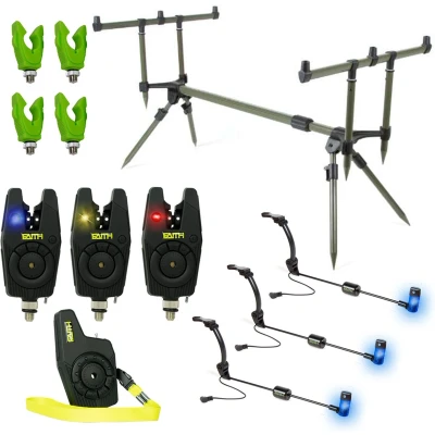 Afbeelding van X2 Rodpod Set Deluxe 3 Rod Transformer Incl Beetmelders Swingers Groen Karpervissen