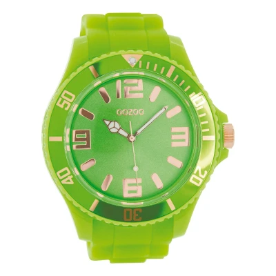 Afbeelding van OOZOO Timepieces fluo groene horloge met rubber band C5038