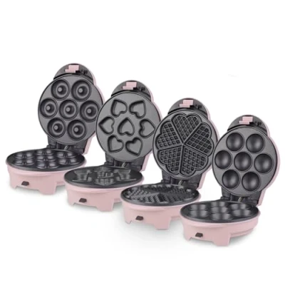 Afbeelding van Wëasy KID400 4 in 1 taartmachine, wafels en cake, gebruiksvriendelijk koken, eenvoudige bediening, antiaanbaklaag, 700 W, roze