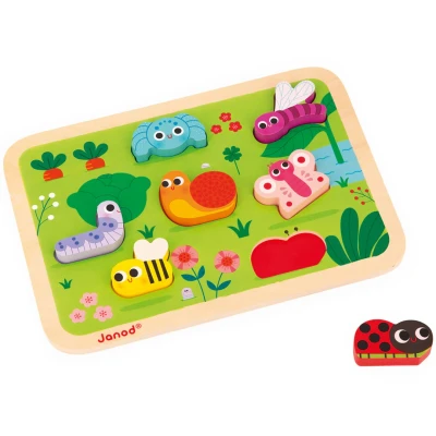Afbeelding van Janod reliëfpuzzel de tuin 7st