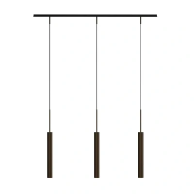 Afbeelding van Audo hanglamp Tubulaire Rail, 3 lamps, bronskleurig, aluminium