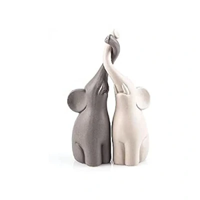 Afbeelding van Verliefde olifanten, 2 delige set beeldjes, hoogte 25,5 cm