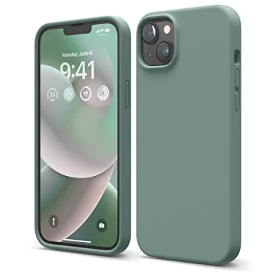 Afbeelding van elago Beschermhoes van vloeibare siliconen compatibel met iPhone 14 Plus (6,7 inch), beschermhoes, volledige bescherming, schokbestendig, 4 structuren, zachte microvezel voorkomt krassen