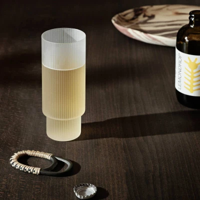 Afbeelding van ferm LIVING Ripple Longdrinkglazen 4 st. Frosted