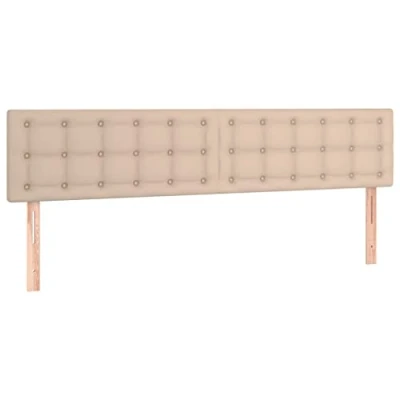 Afbeelding van vidaXL Hoofdbord LED 160x5x78/88 cm kunstleer cappuccinokleurig