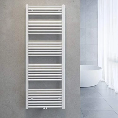 Afbeelding van SONNI Handdoekdroger badkamerradiator centrale aansluiting handdoekwarmer recht wit 60 x 160 cm
