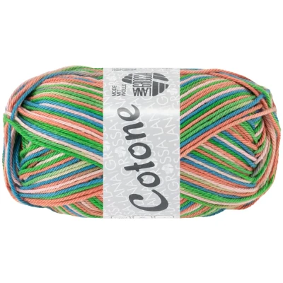 Afbeelding van LANA GROSSA Cotone Print Fil basique en coton à tricoter la main 100 % 50 g de laine pour tricot et crochet 125 m