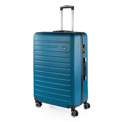 Afbeelding van SKPAT Koffers, Set van hardcase koffers met 4 wieltjes, grote koffer, ruimbagage, reisbagageset, combinatieslot, Marinier