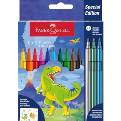 Afbeelding van Viltstift Faber Castell Dino 10x stand. kleur 3x metallic incl.