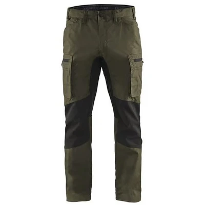 Image de Pantalon services stretch vert olive/noir