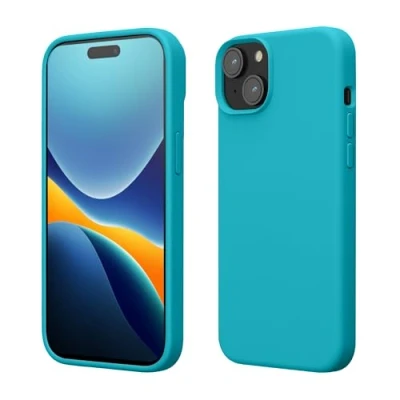 Afbeelding van kwmobile Case voor iPhone 15 Slank TPU Hoesje met Zachte Afwerking In ijsblauw