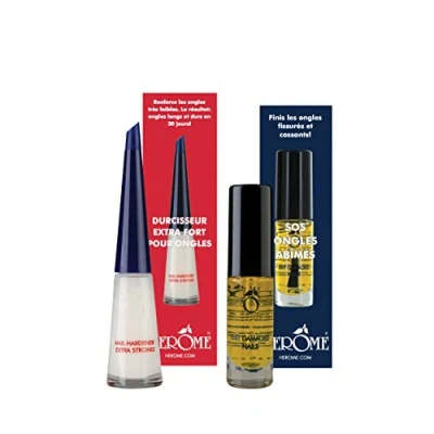 Image de Herome Combi Pack Soin SOS Ongles Abîmés &amp; Durcisseur Extra Fort Pour (Exit Damaged Nails 7ml Nail Hardener Strong 10ml) 10% de remise sur le prix unitaire