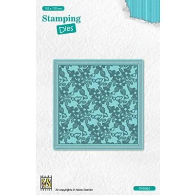 Afbeelding van Nellie&#039;s Choice Stamping Die Vierkant Bloemen STAD005 99x99mm