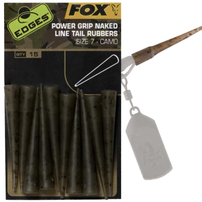 Afbeelding van Fox Edges Power Grip Naked Line Tail Rubbers Camo Size 7