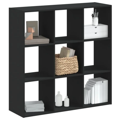 Afbeelding van Boekenkast 102x32x102 cm bewerkt hout zwart