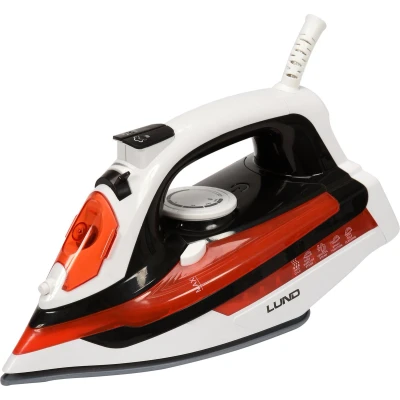 Afbeelding van LUND professional stoomstrijkijzer met keramische zoolplaat strijkijzer 2800W 10 functies rood/wit