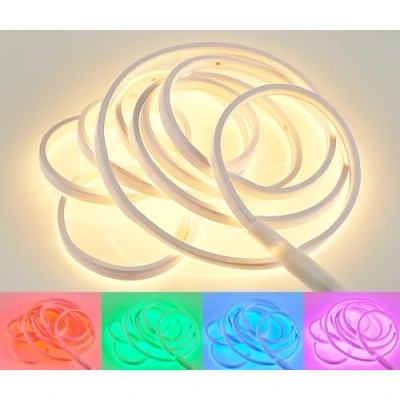Afbeelding van REALITY NEON Ledstrip Wit LED RGB 14W Lengte 3 m Inkortbaar Geintegreerde dimmer Memory functie Afstandsbediening kleurwisselaar