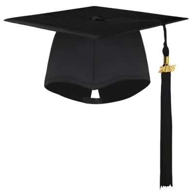 Afbeelding van BROADREAM Mortel, afstudeerhoed voor afstudeerfeest, universiteit, faculteit, zwart