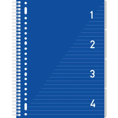 Afbeelding van Kangaro 4 in 1 blok A4 lijn 200 pagina&#039;s 80 grams blauw K 58381