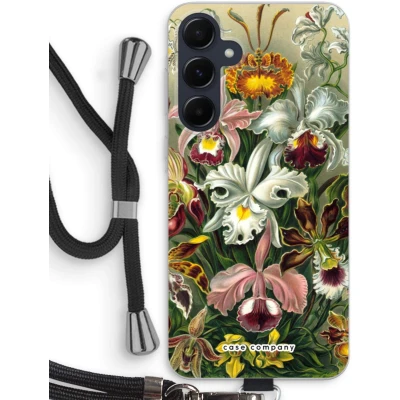 Afbeelding van Case Company® hoesje met Koord geschikt voor Samsung Galaxy A55 Haeckel Orchidae Telefoonhoesje Zwart Bescherming aan alle Kanten en Over de Schermrand